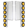 United Pacific FL SS Front Air Cleaner Bracket With 12X 9 LED 2" Reflector Lights -Amber LED & Lens - 34777