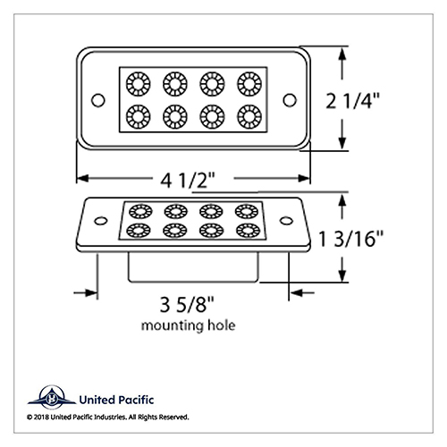 United Pacific 8 LED Freightliner Reflector Cab Light - Amber LED/Amber ...